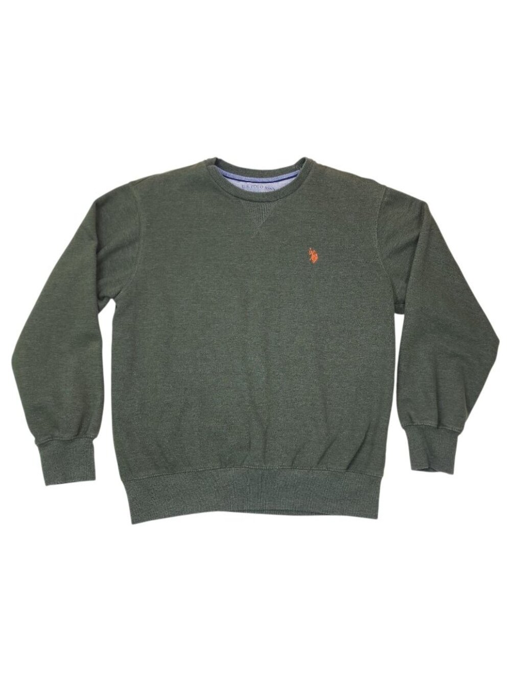 U.S. Polo Assn Olive Green Crewneck Sweatshirt M Cotton/Polyester Mens